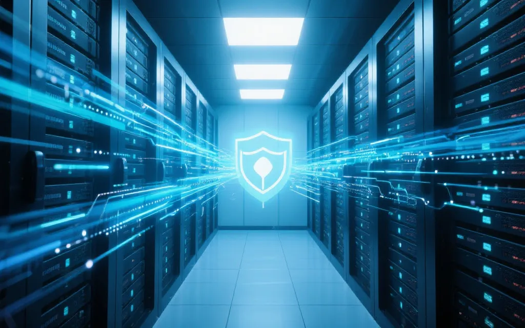 服务器集群、数据流安全传输与技术架构示意图